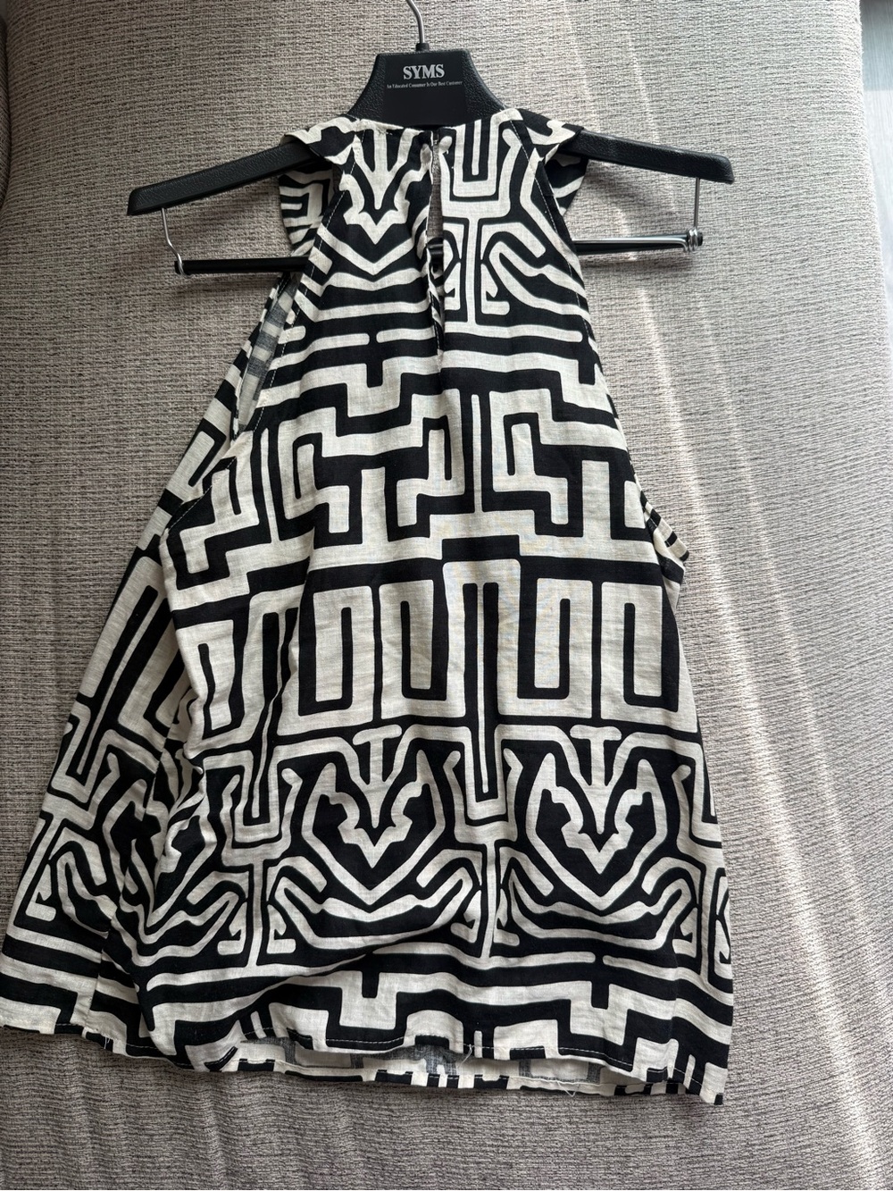 Rachel Zoe Black & White Geometric Halter Top
